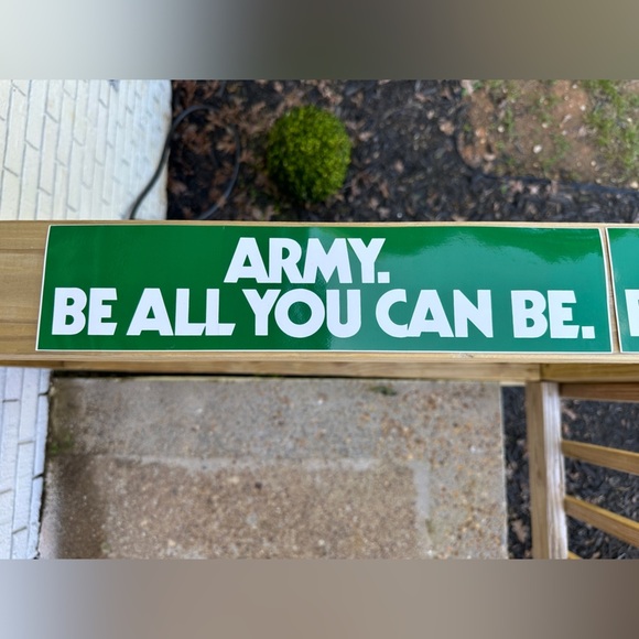2 QTY of vintage Green ARMY. BE ALL YOU CAN BE. Bumper Stickers 14” x 3” - Picture 2 of 3